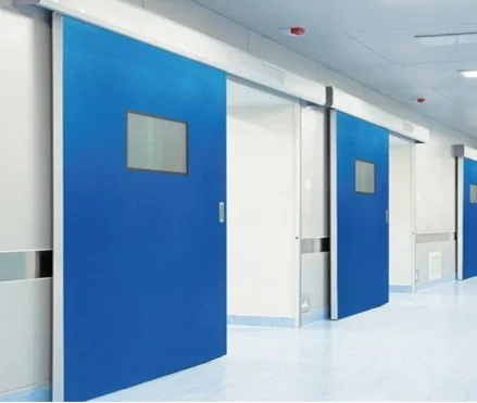 PORTE COULISSANTE AUTOMATIQUE ETANCHE ANTIBACTERIALE